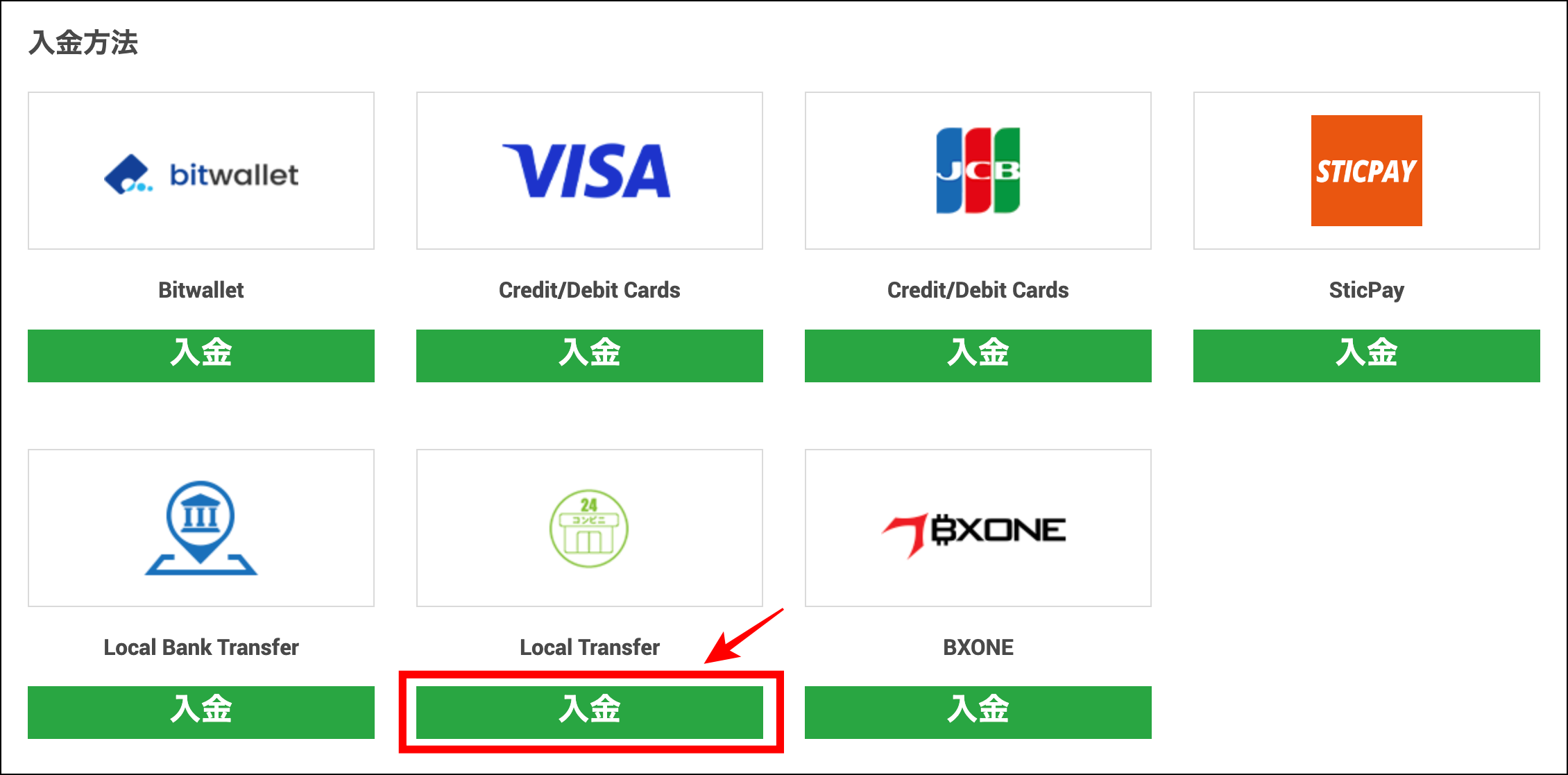 XMの入金方法6：コンビニ払い