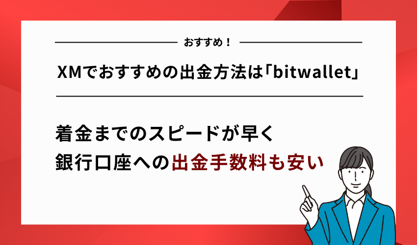 XMで出金時間の早いおすすめの方法は「bitwallet」