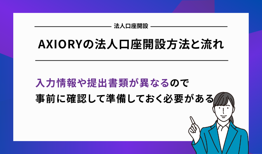 AXIORYの法人口座開設方法と流れ