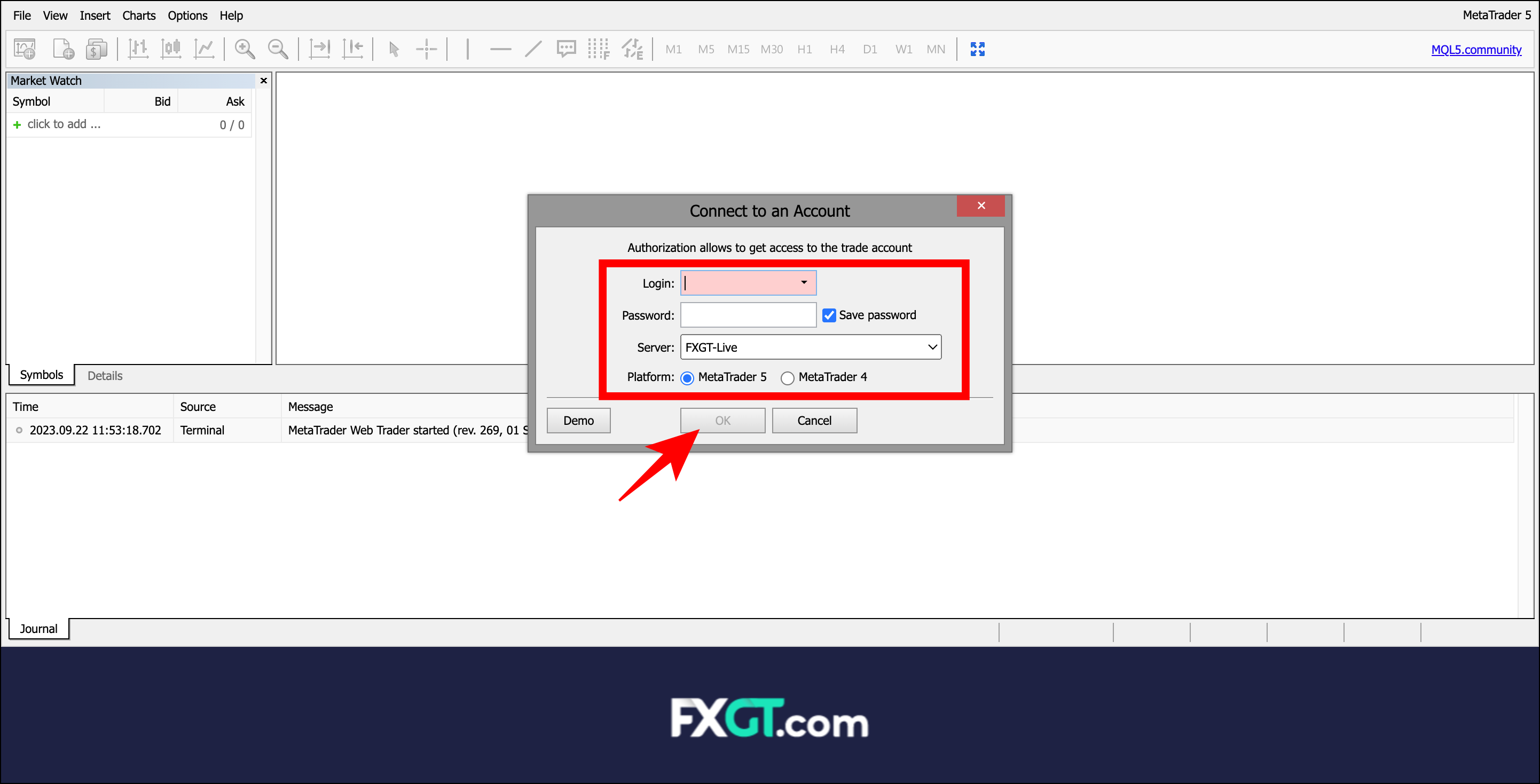FXGTでWebTraderにログインする手順【画像付き】