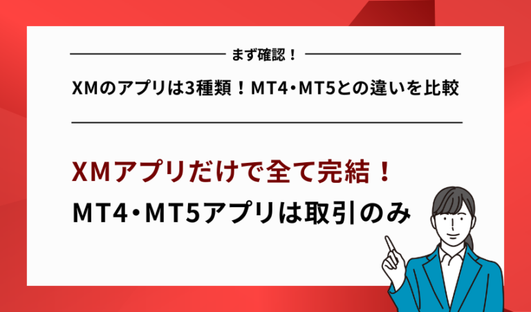 XMのアプリは3種類！MT4・MT5との違いを比較
