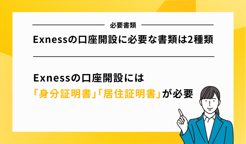 Exnessの口座開設に必要な書類は2種類