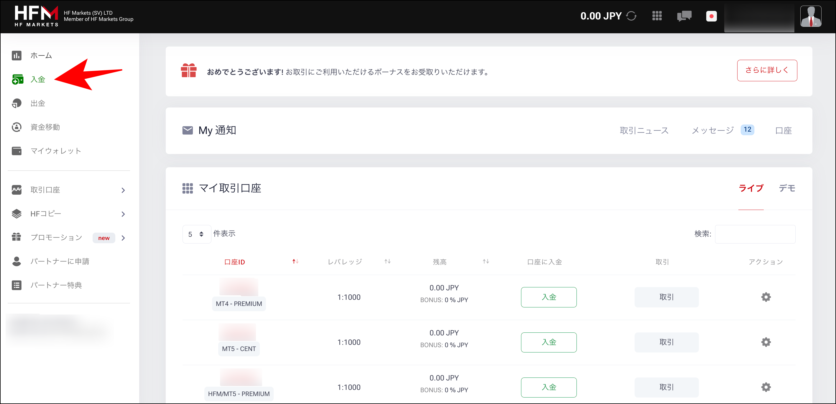 HFMの入金方法①銀行送金の特徴・手順