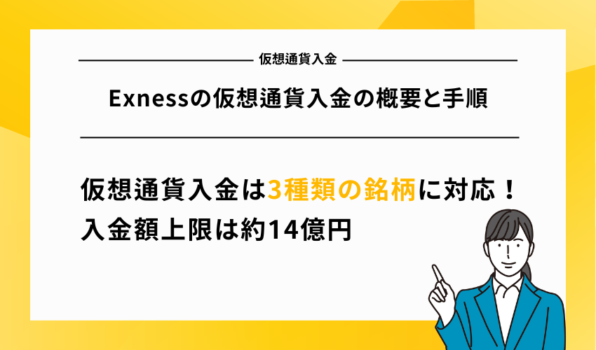 Exnessの仮想通貨入金の概要と手順