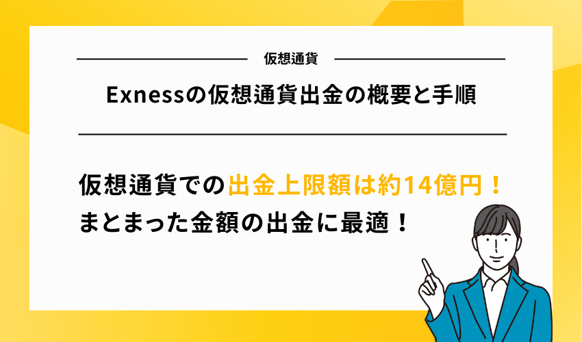 Exnessの仮想通貨出金の概要と手順