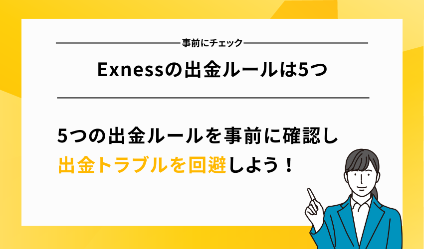 Exnessの出金ルールは5つ