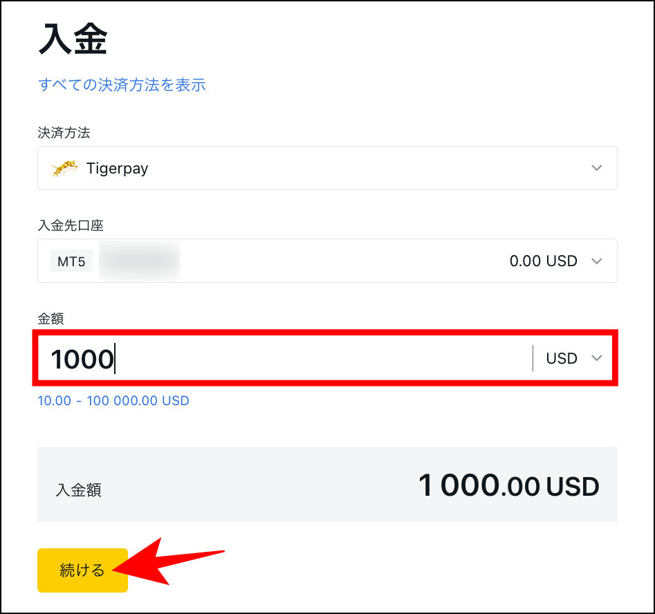 ExnessのTigerpay入金の概要と手順