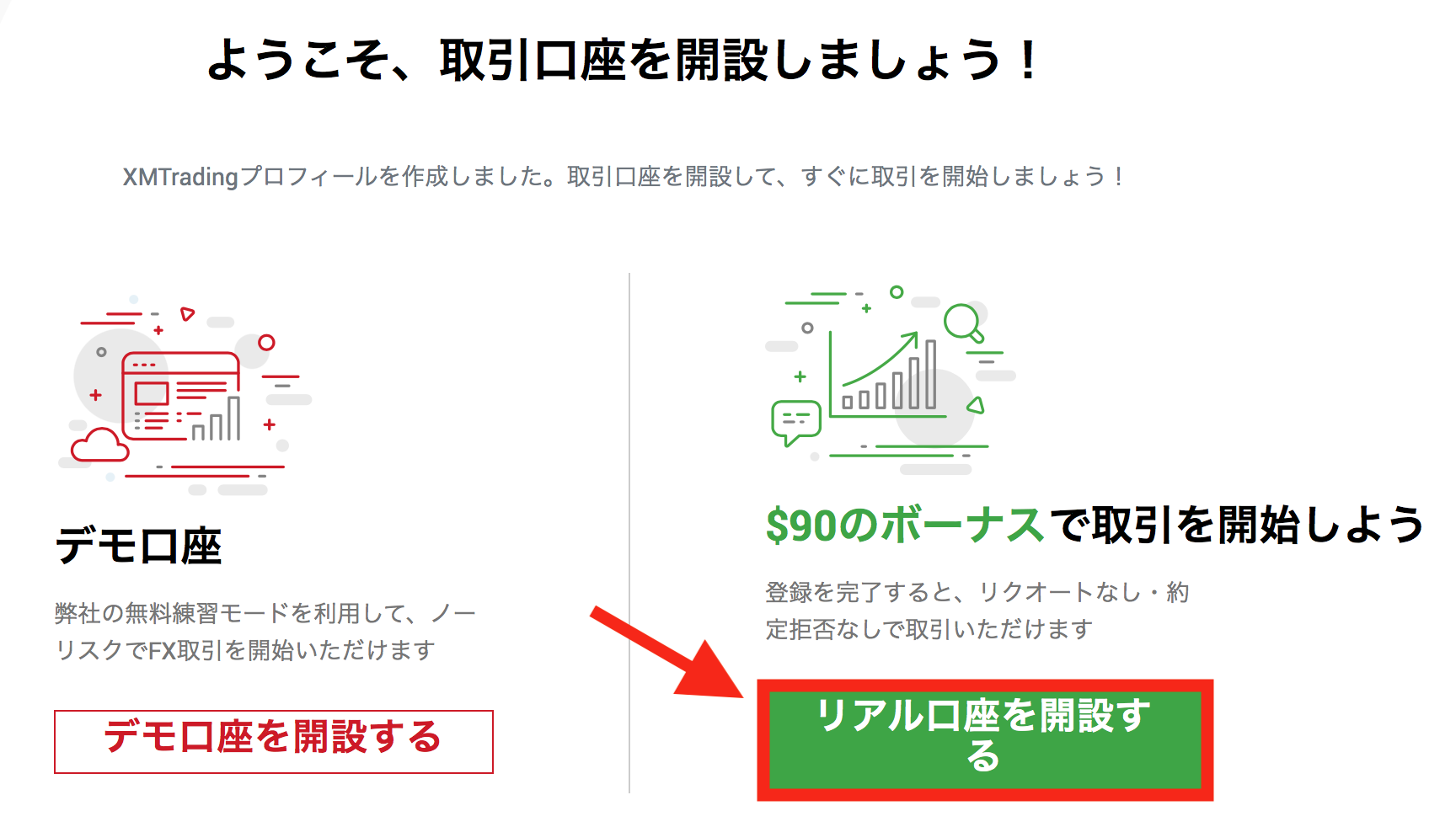 XM ログイン後の画面