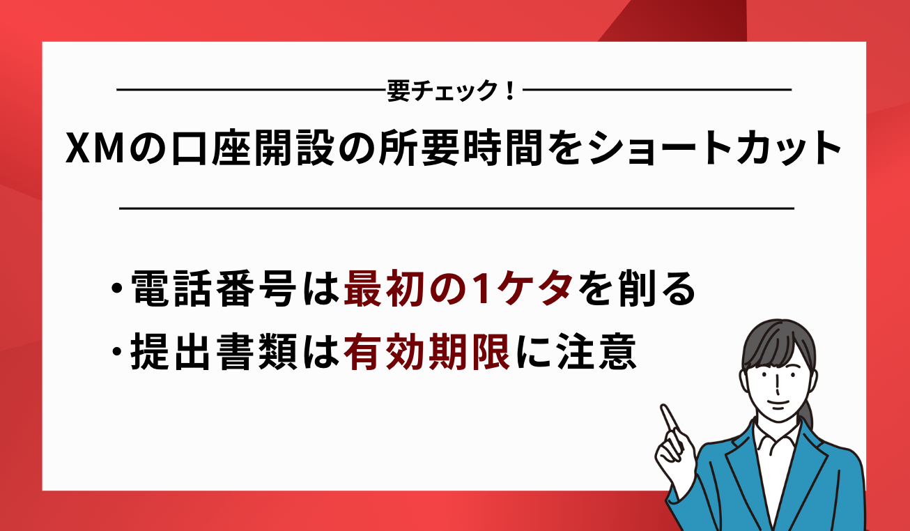 XMの口座開設の所要時間をショートカット