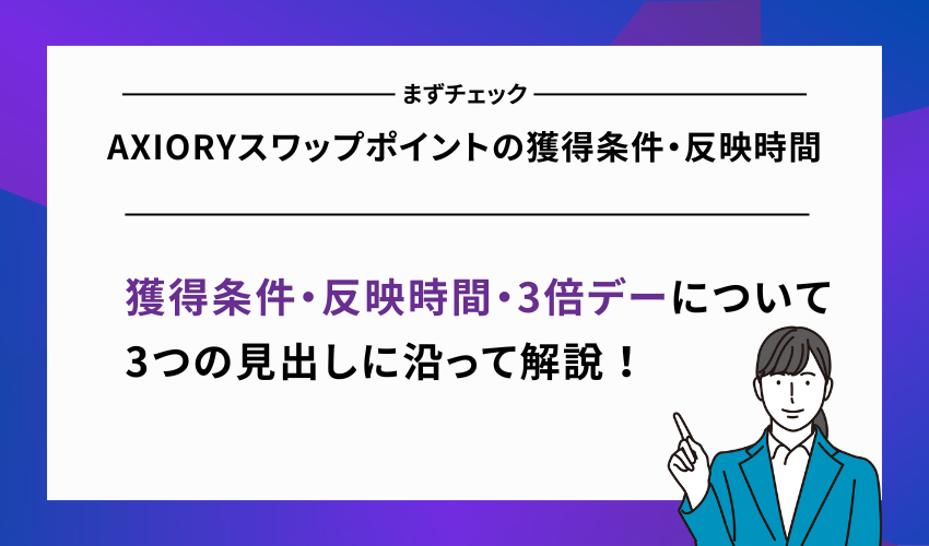 AXIORYスワップポイントの獲得条件・反映時間