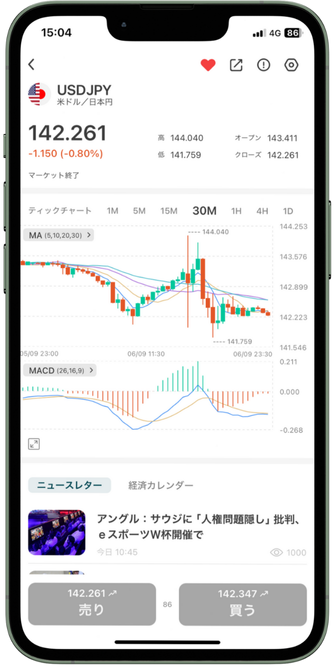 VantageTradingのアプリマニュアル｜基本メニューの操作方法