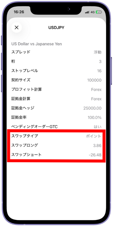 海外FX業者で付与されるスワップポイントを確認する手順